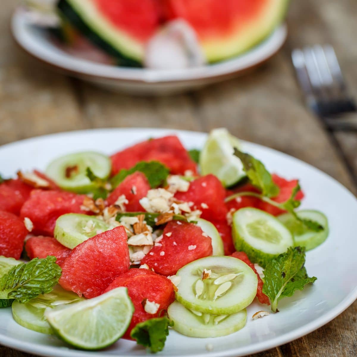 Cucumber and watermelon salad.