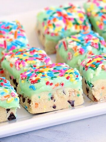 no bake cookie dough bars with sprinkles