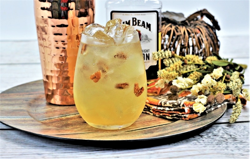 pecan pie liqueur spiced bourbon mixed drink