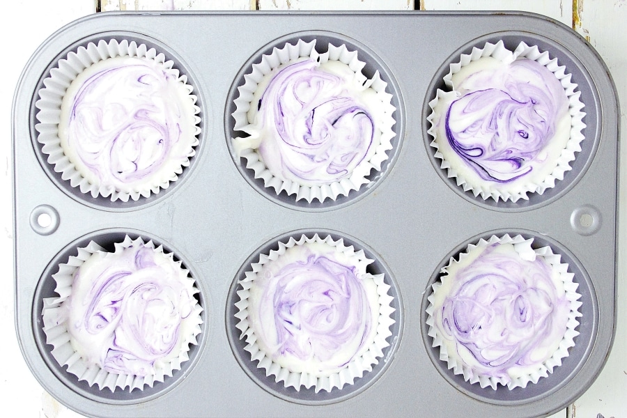 swirled cupcake batter