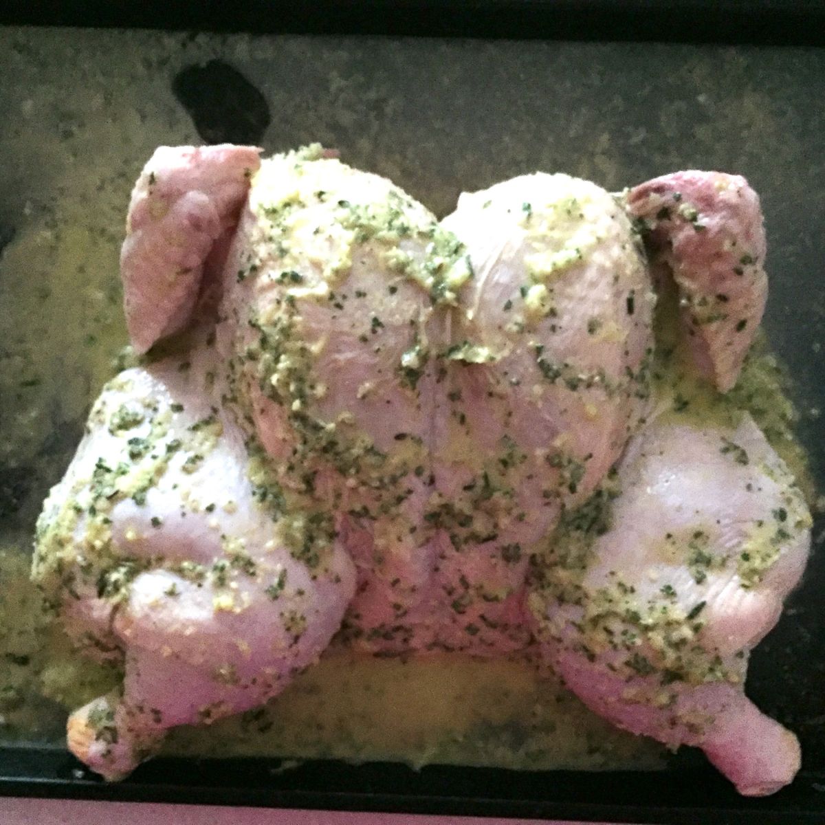 flavoring the chicken before grilling.