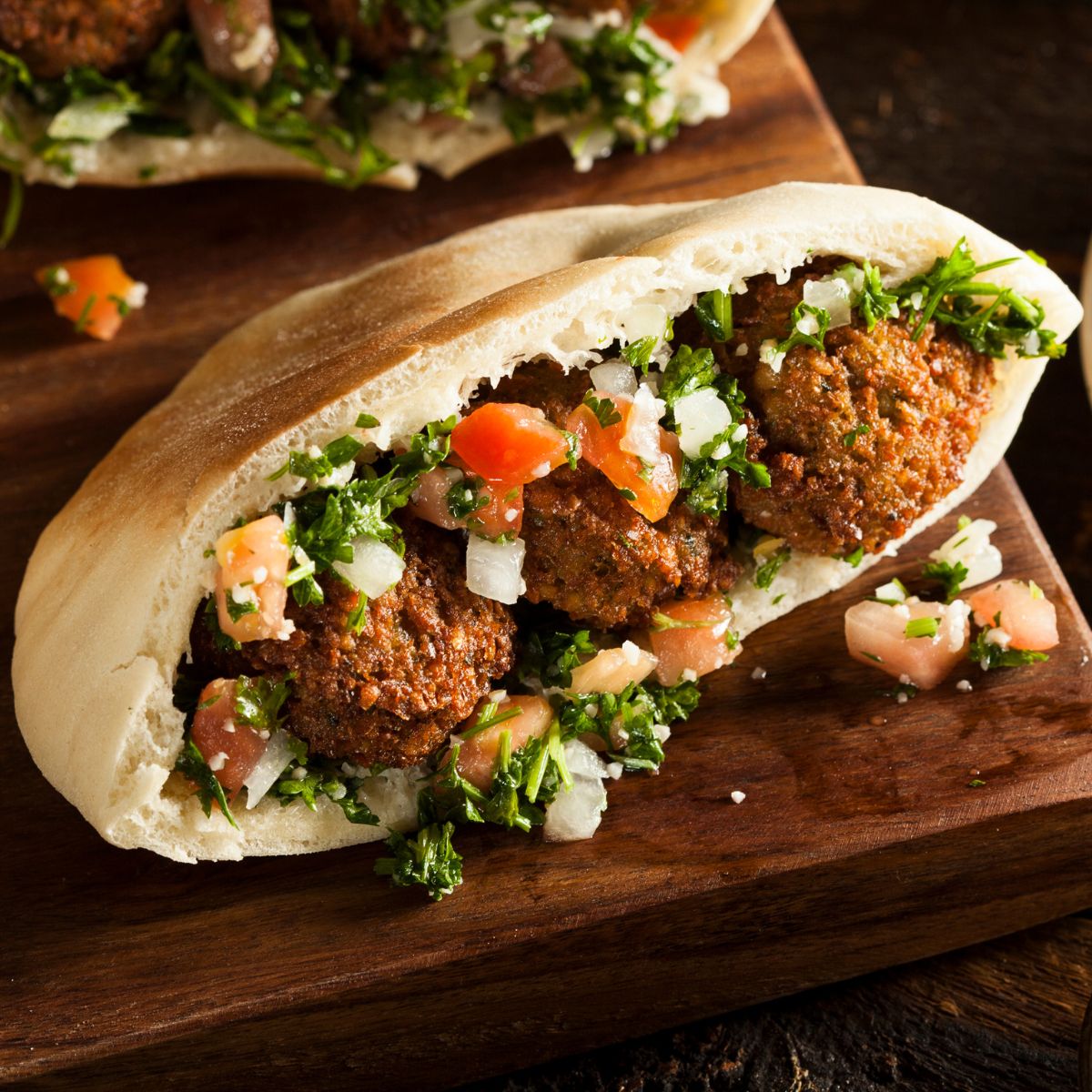 falafel and pita sandwich.