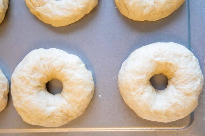 shaping bagel dough