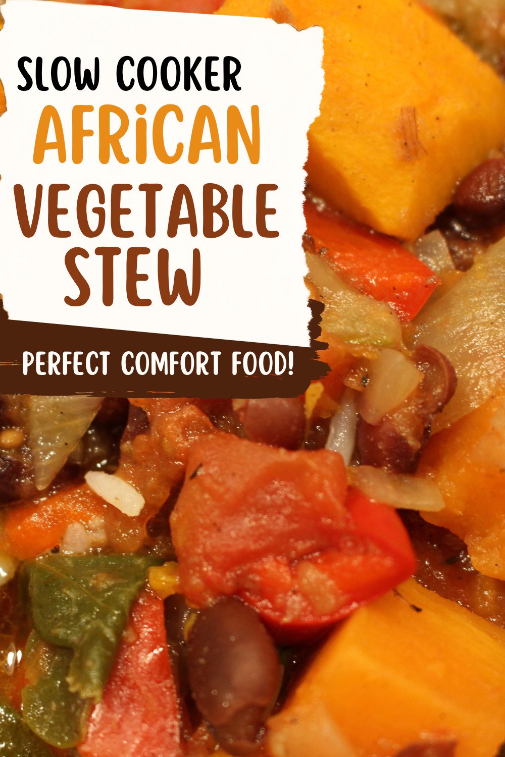 Slow cooker African vegetable stew: perfect comfort food.