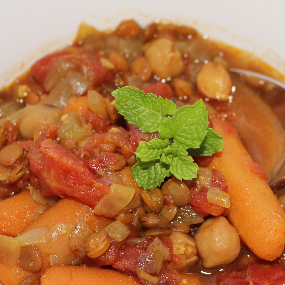 Mediterranean lentil and chickpea soup.