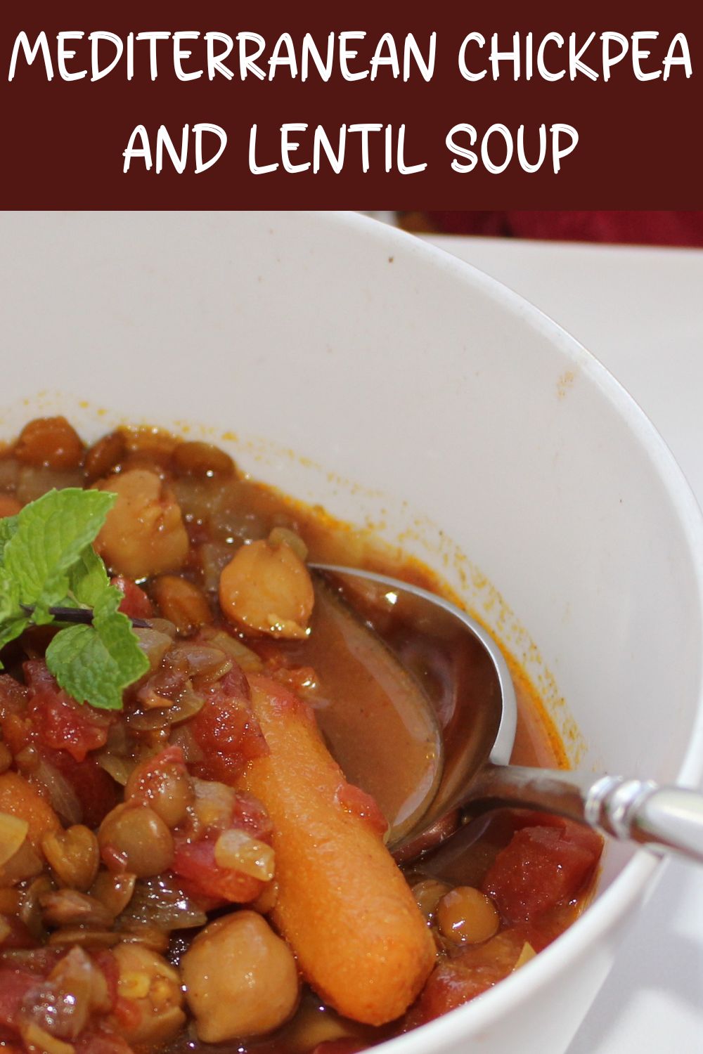 Mediterranean chickpea and lentil soup. 