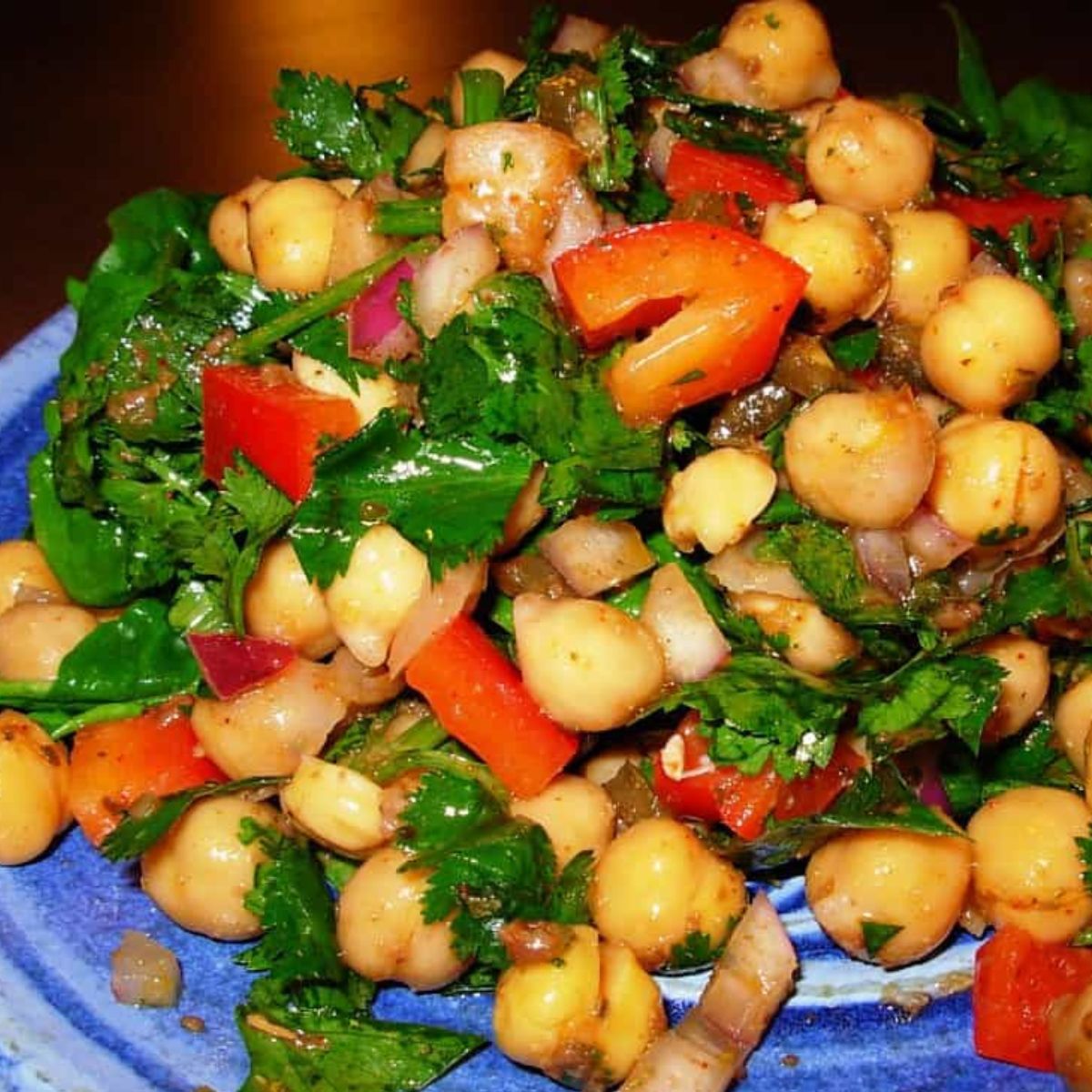 Colorful chickpea salad.