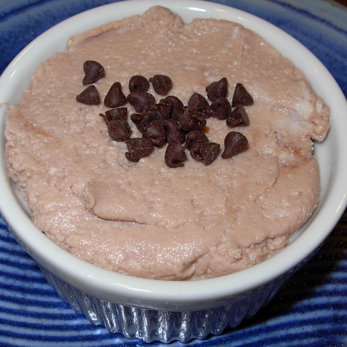 mocha ricotta creme with chocolate chips on top.