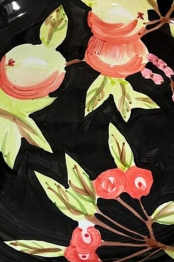 totally today black dishes with fruit design