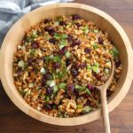 Winter wheat berry salad with cranberries and walnuts