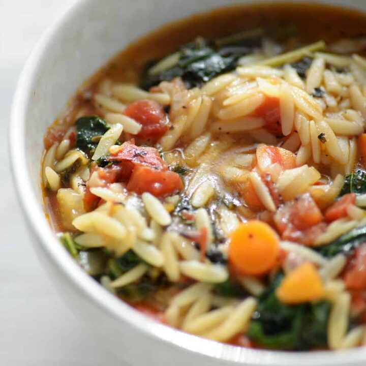 Italian orzo kale soup