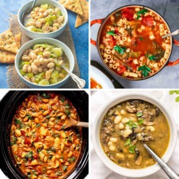 collage white bean soup recipe images