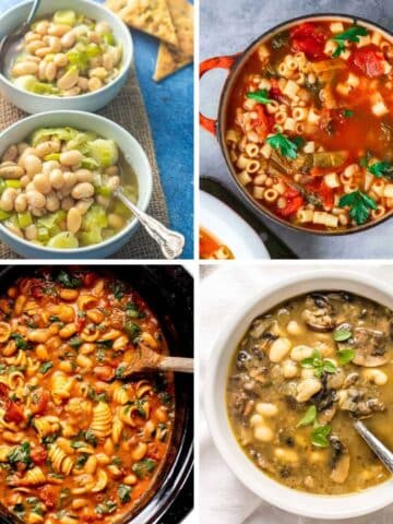 collage white bean soup recipe images