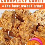 Chewy and sweet cornflake candy with peanut butter