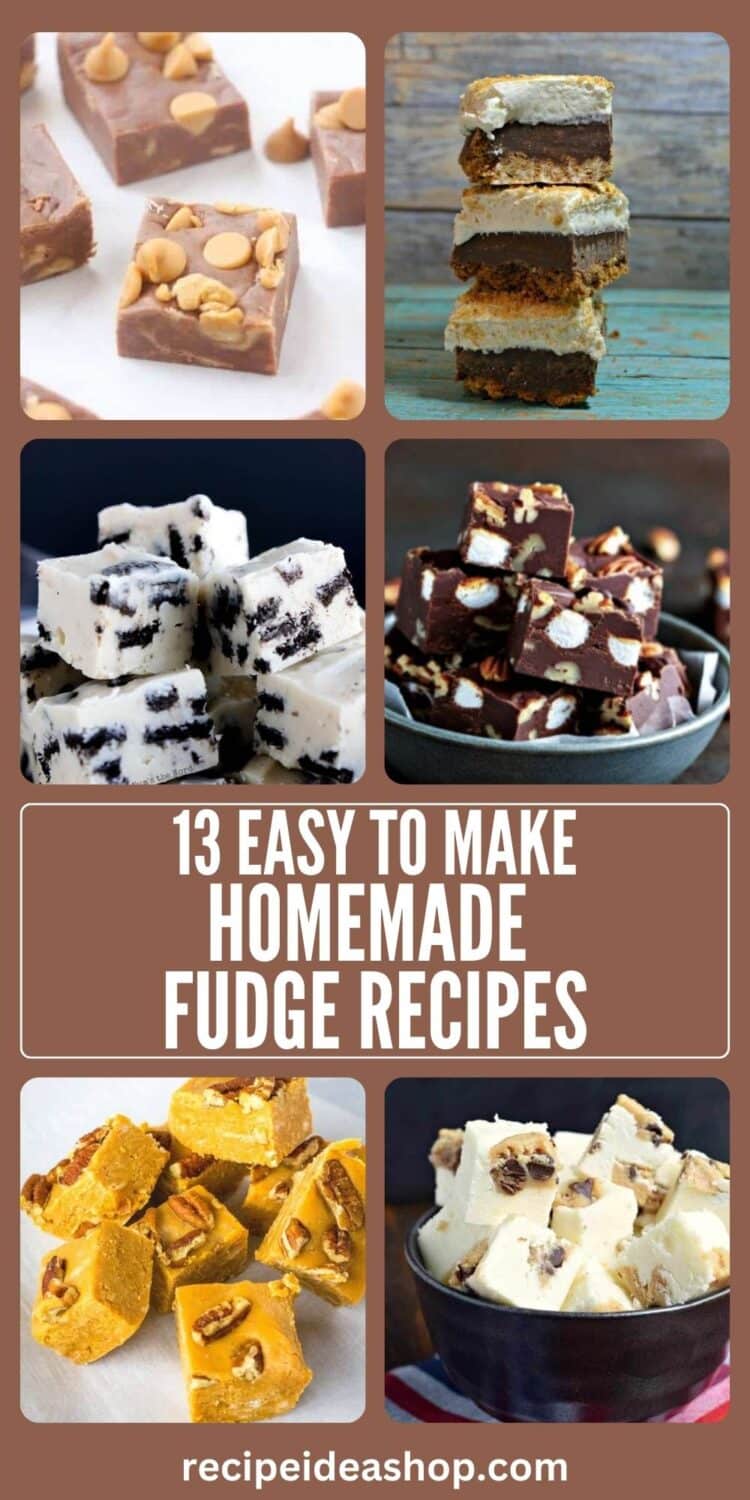 6 image collage homemade fudge