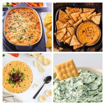 4 image collage party dips