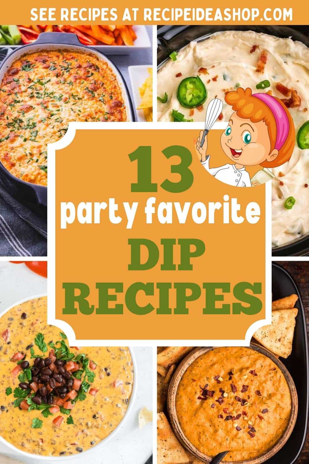 party dip recipes collage with text