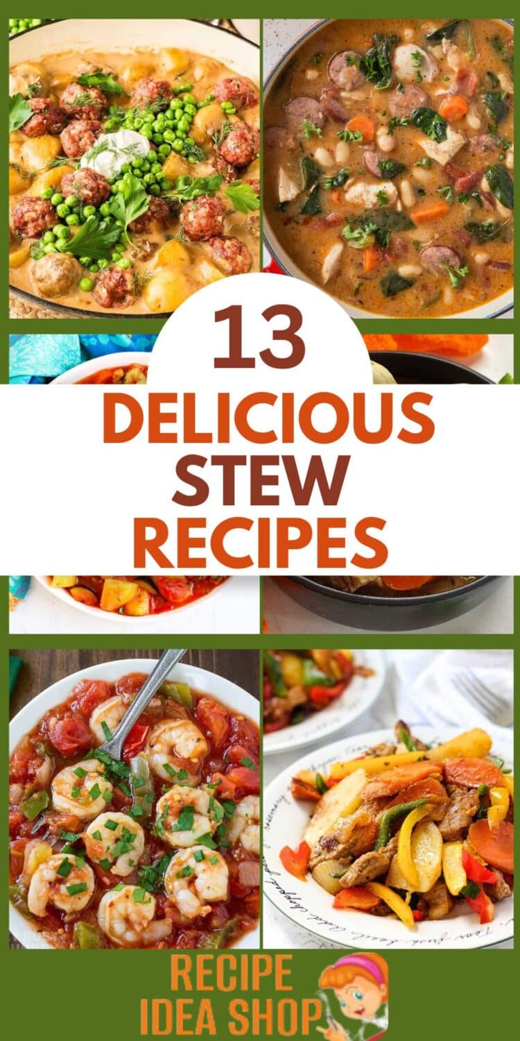 collage with 6 stew recipe images