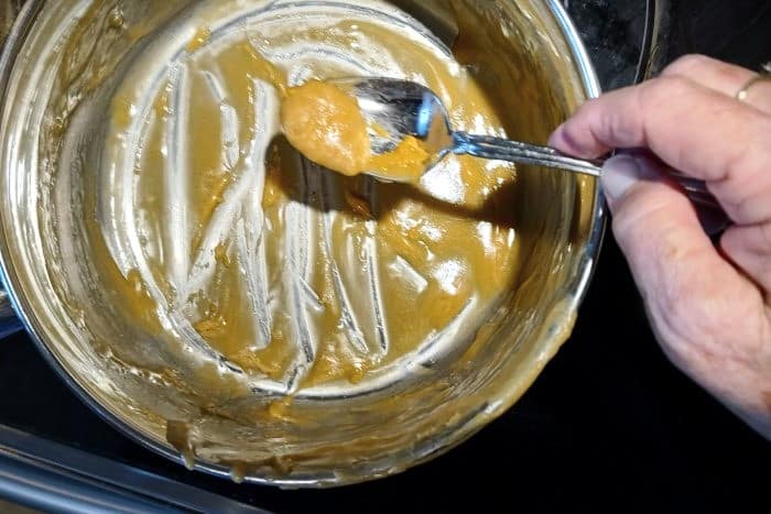 scrapping the pan after cooking candy