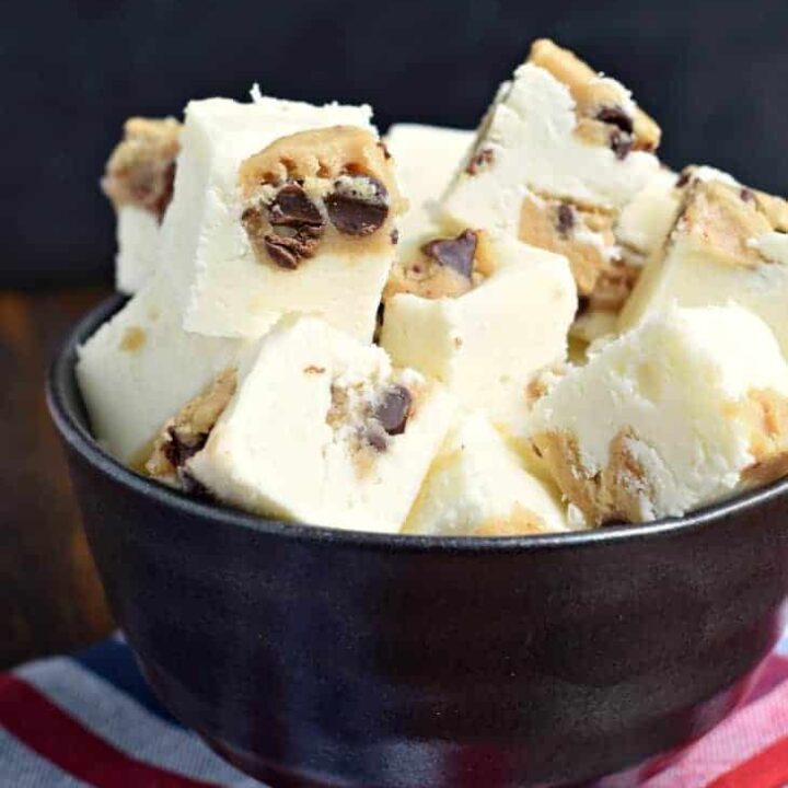white chocolate cookie dough fudge