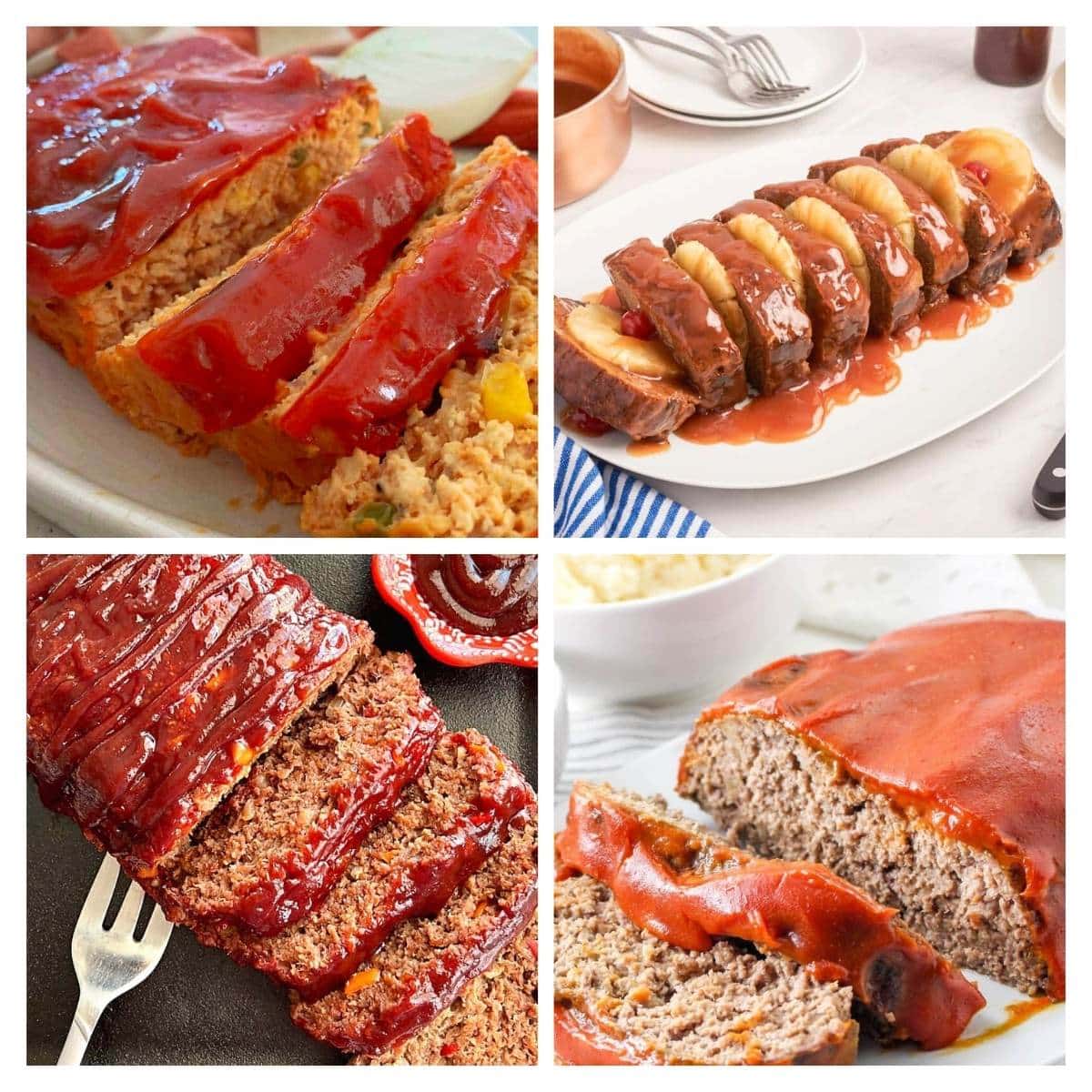 4 image collage meatloaf recipes