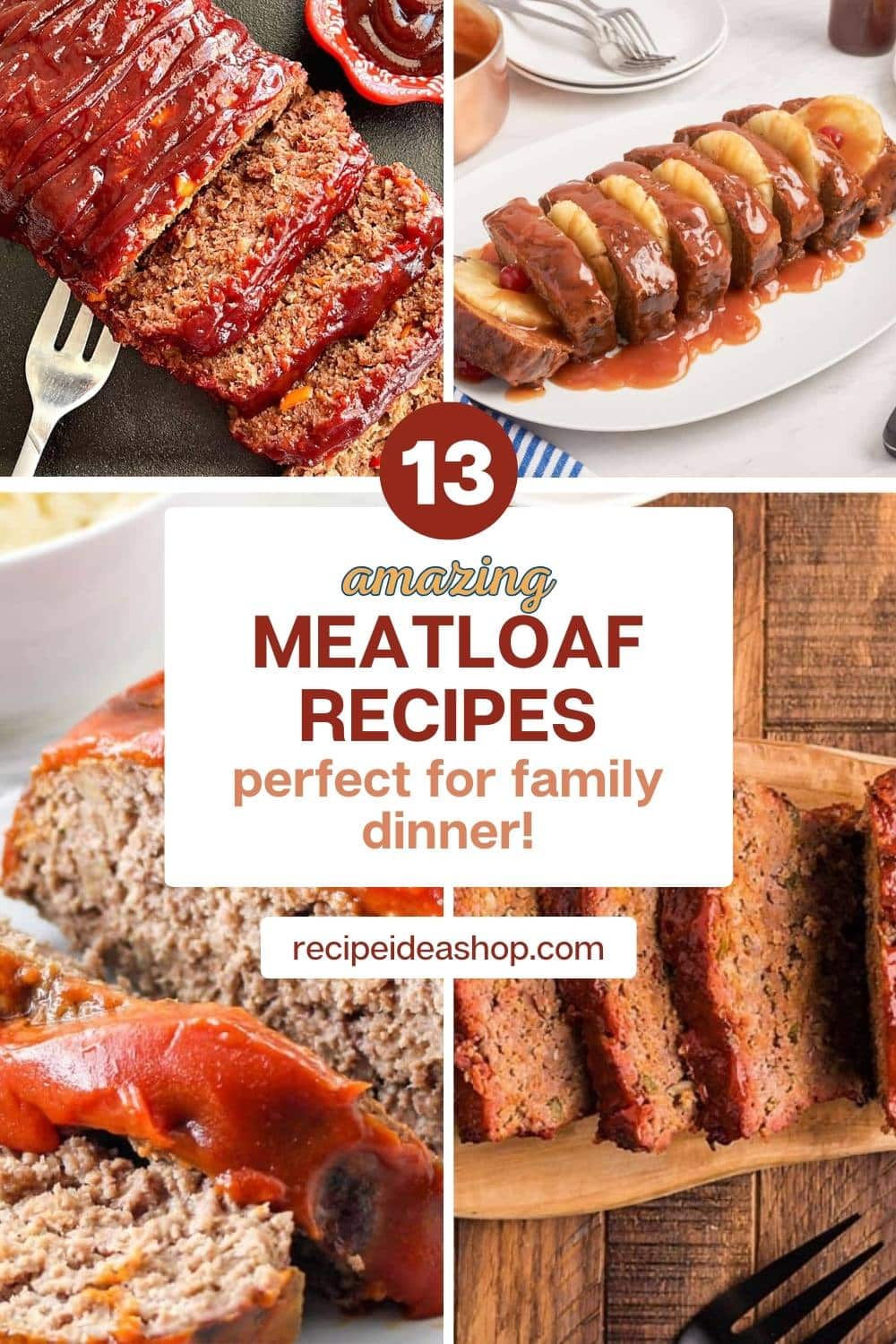 meatloaf recipes collage with 4 images