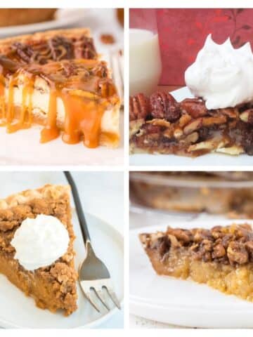 pecan pies 4 image collage