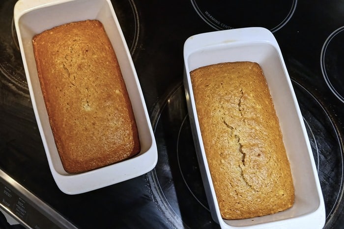 banana bread baked in loaf pans