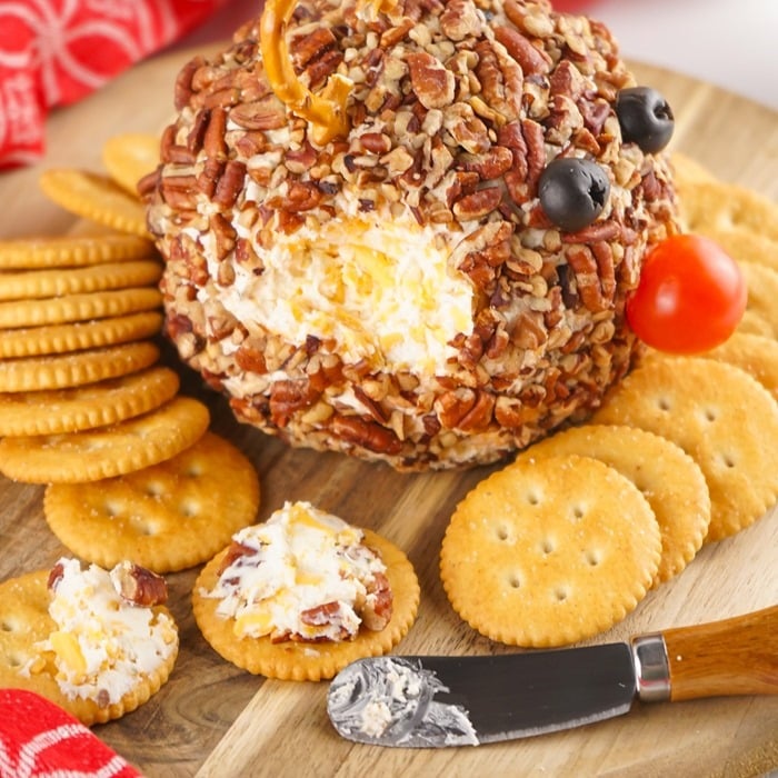 cheese ball and crackers