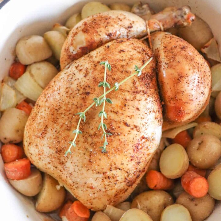 Dutch oven chicken and potatoes