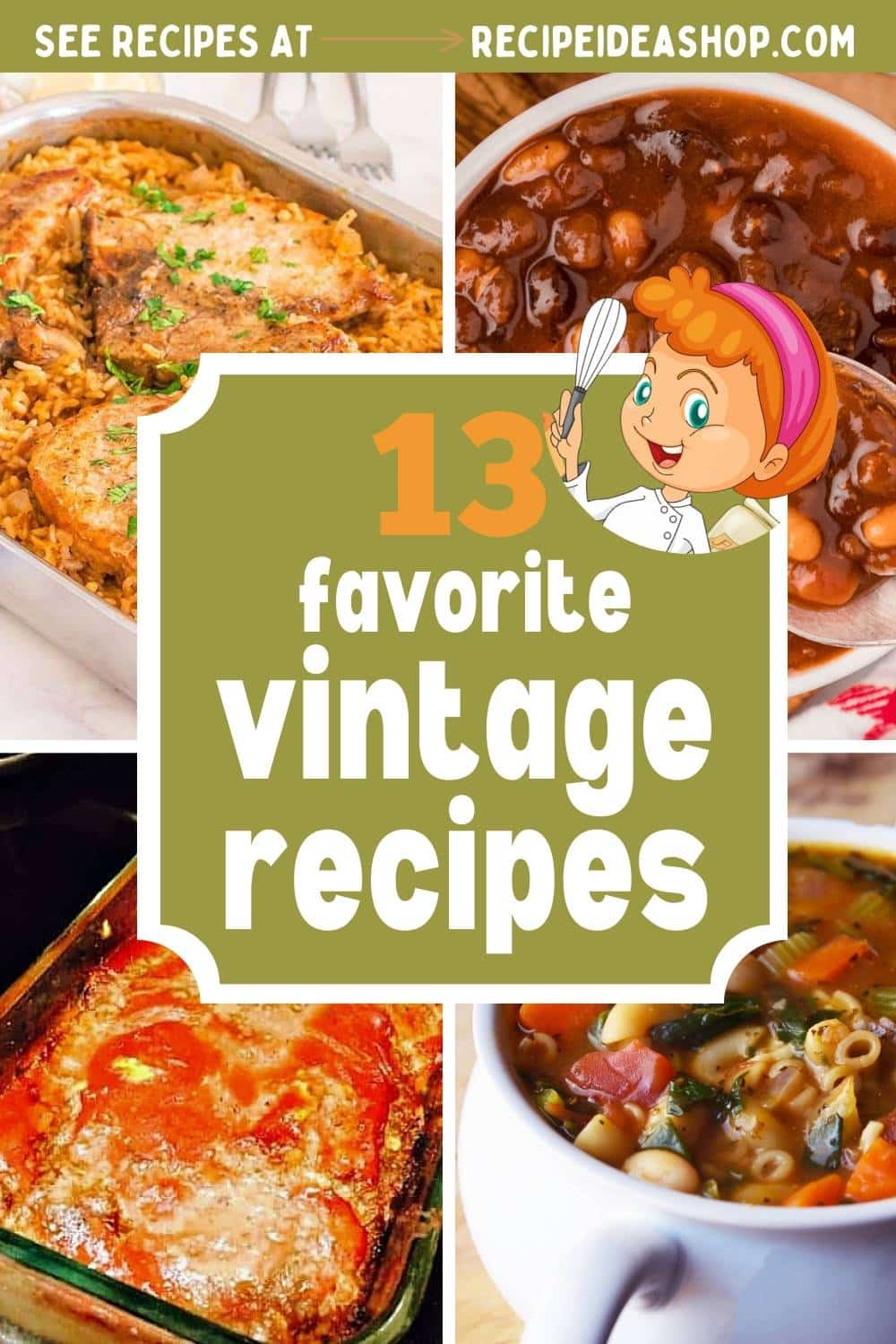 4 image collage vintage recipes