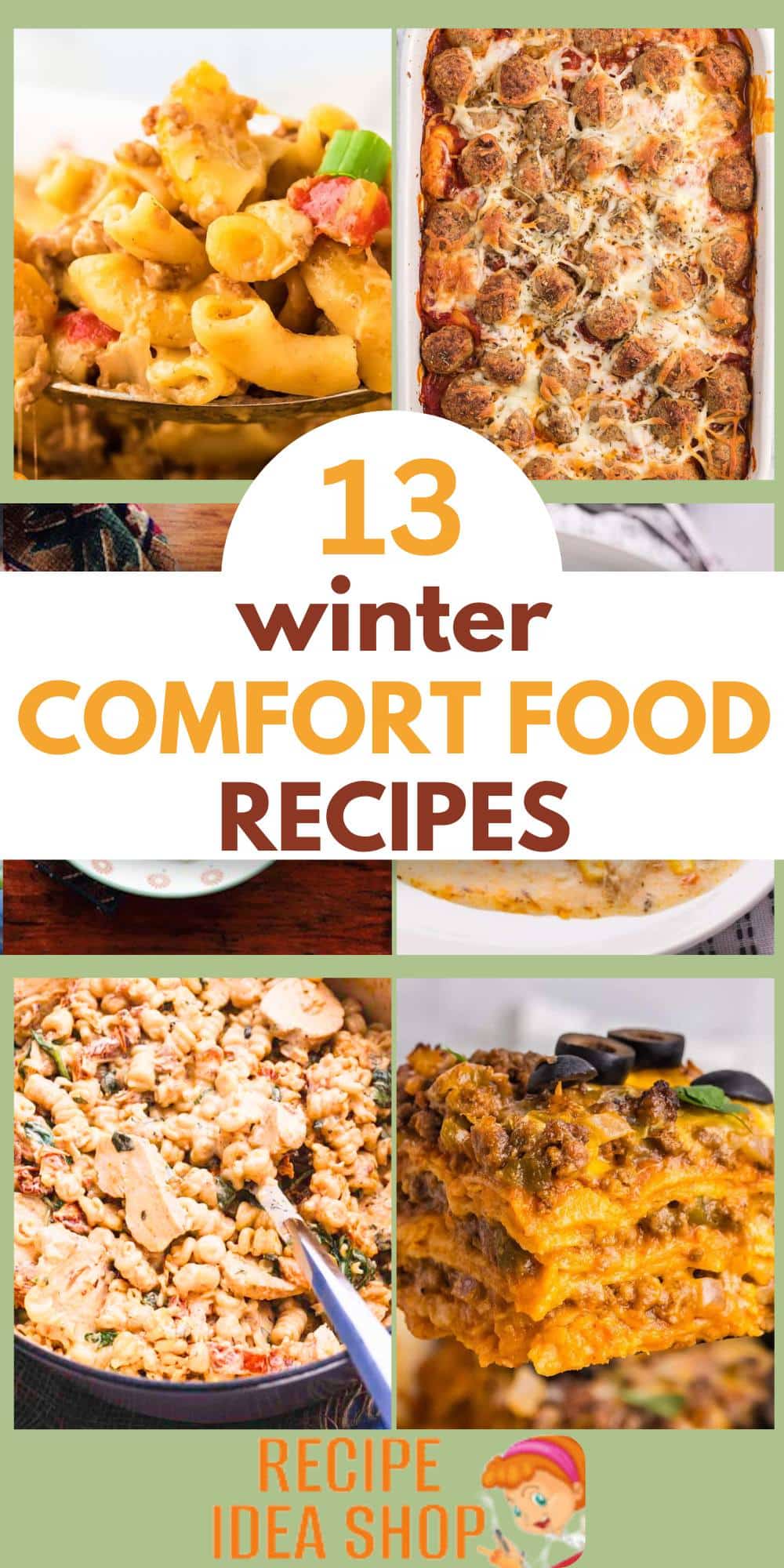 6 image collage winter food recipes