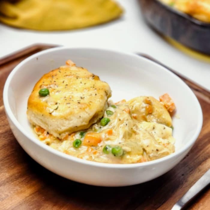 chicken pot pie with biscuits