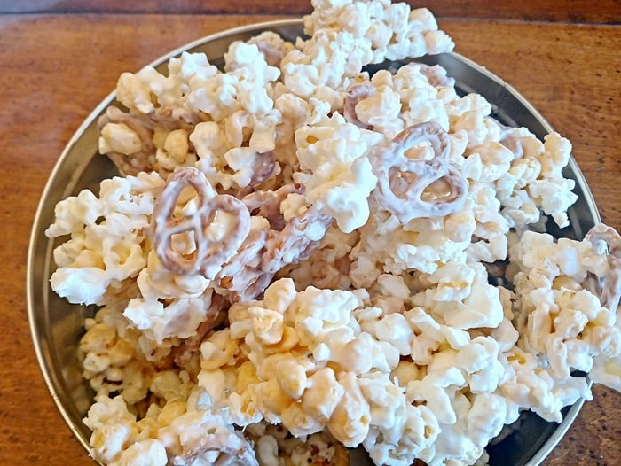 popcorn and corn pop cereal white chocolate candy