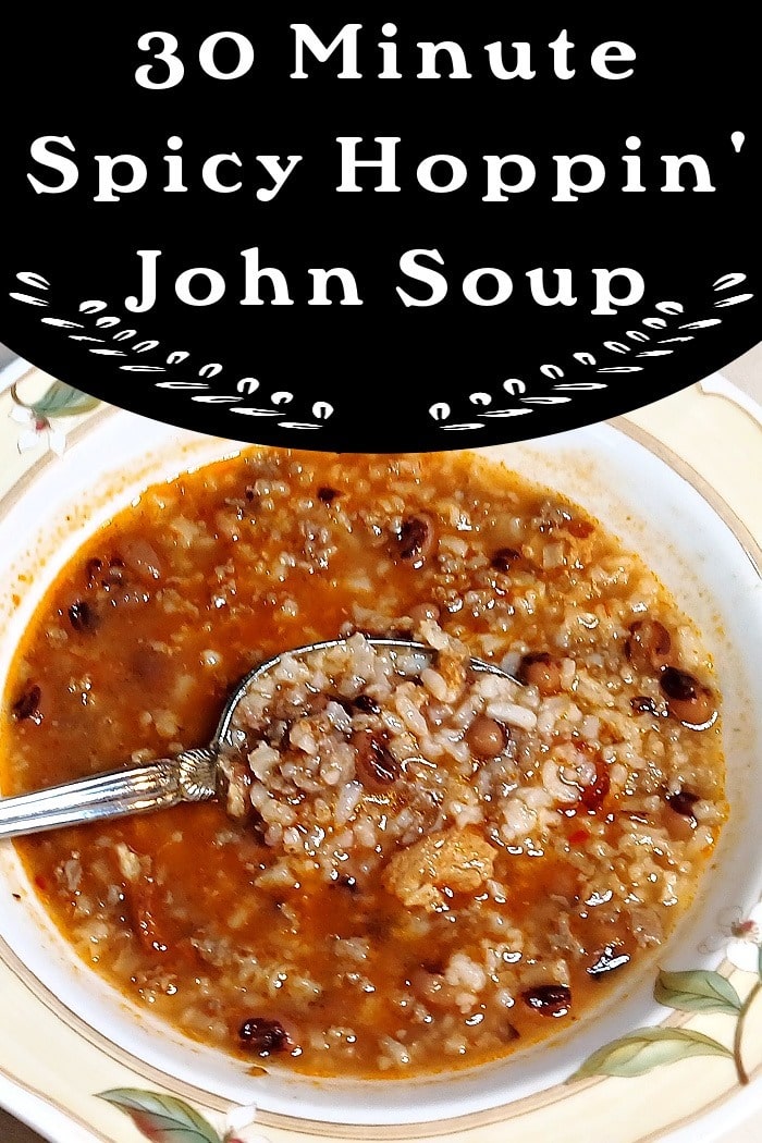 30 minute spicy hoppin' john soup recipe