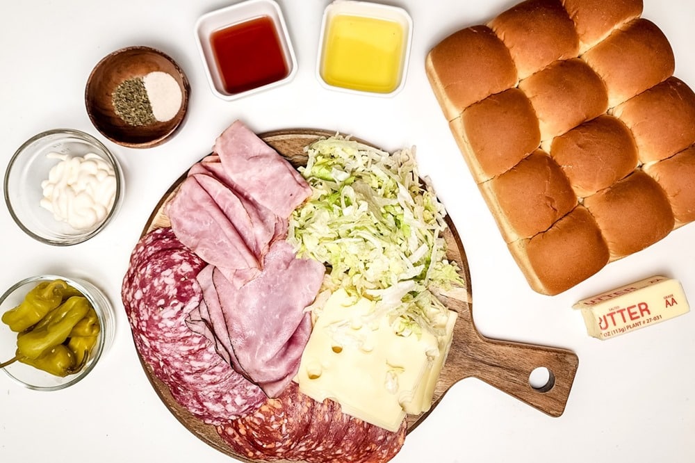 ingredients for Italian sliders