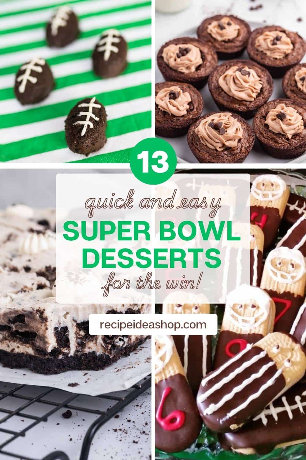 4 image collage super bowl sweets