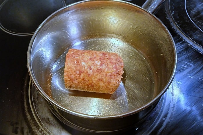 sausage in a pan to make hoppin john 1