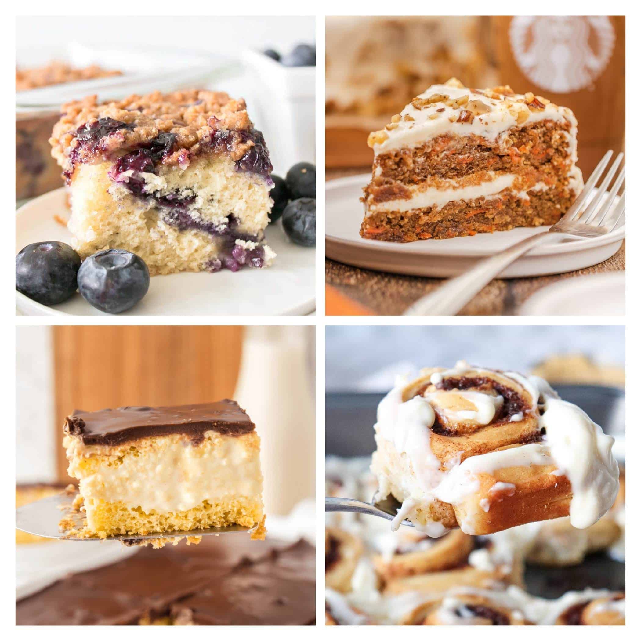 4 image collage baked desserts