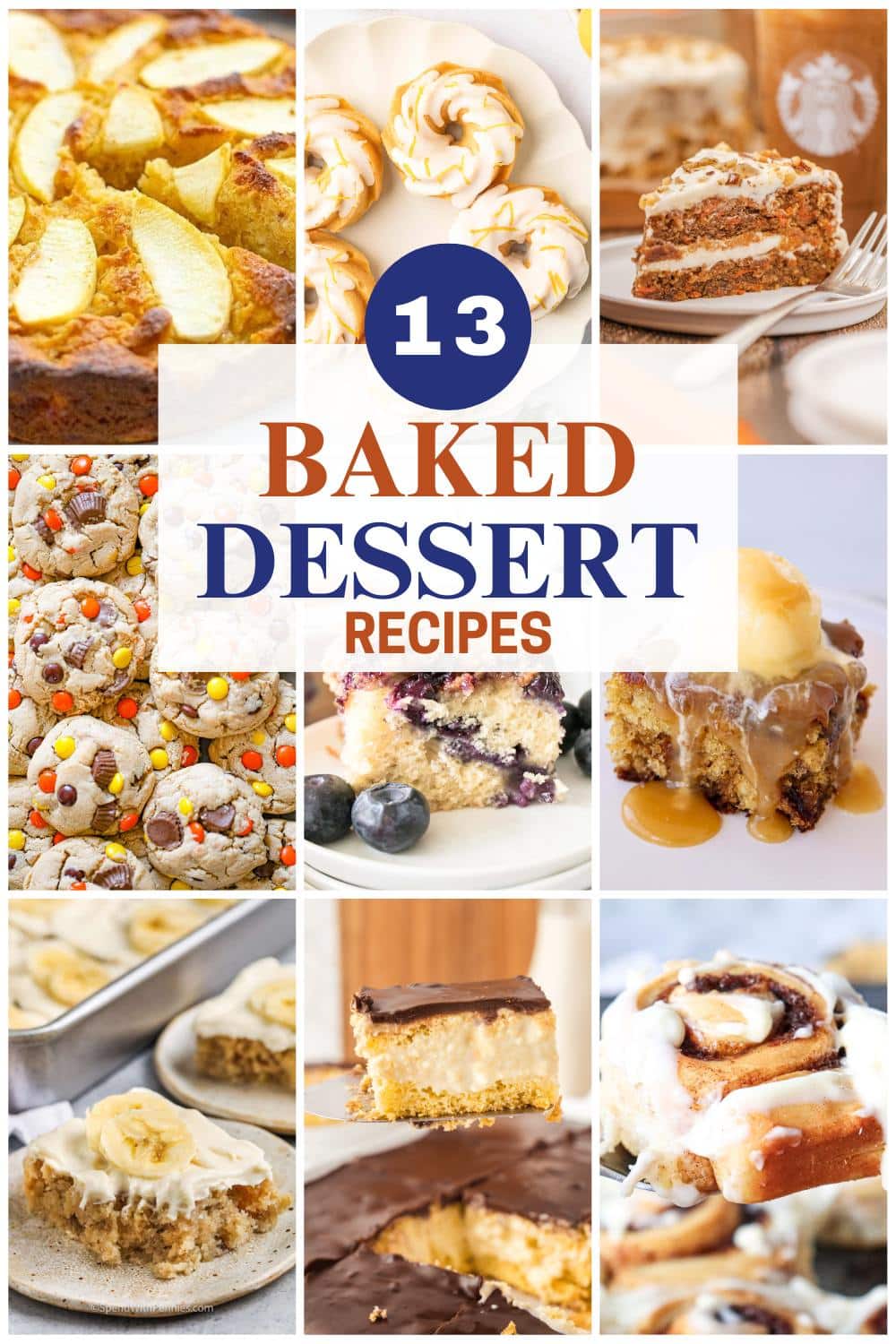 9 image collage baked desserts