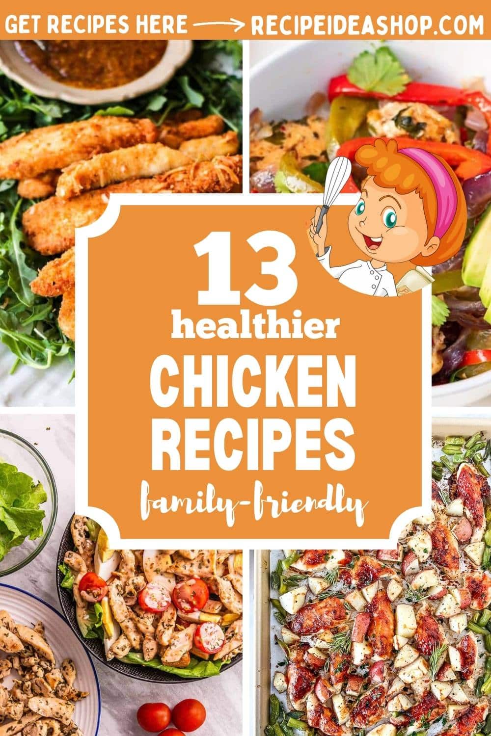 4 image collage with text overlay chicken recipes