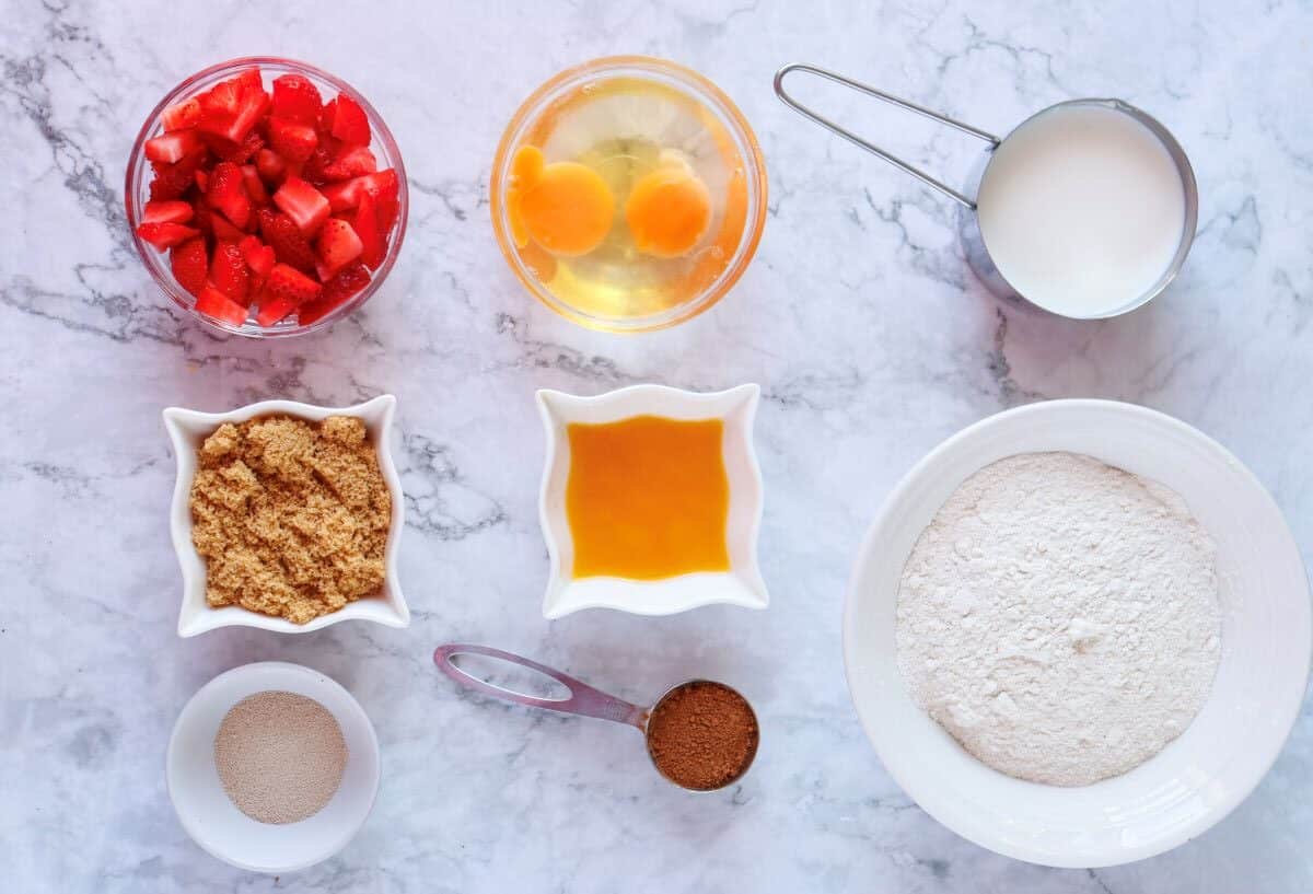 Ingredients for cinnamon rolls