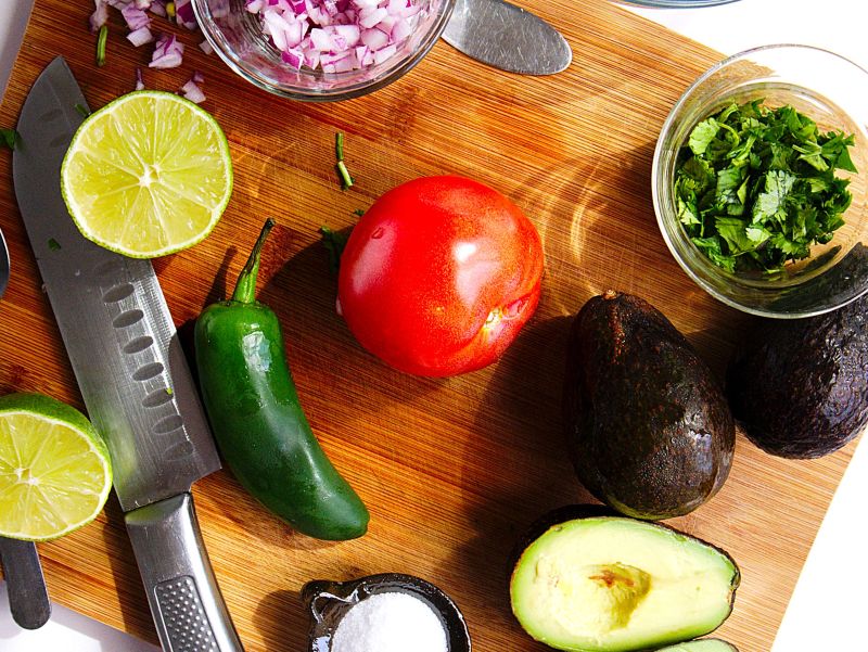 ingredients for homemade guacamole