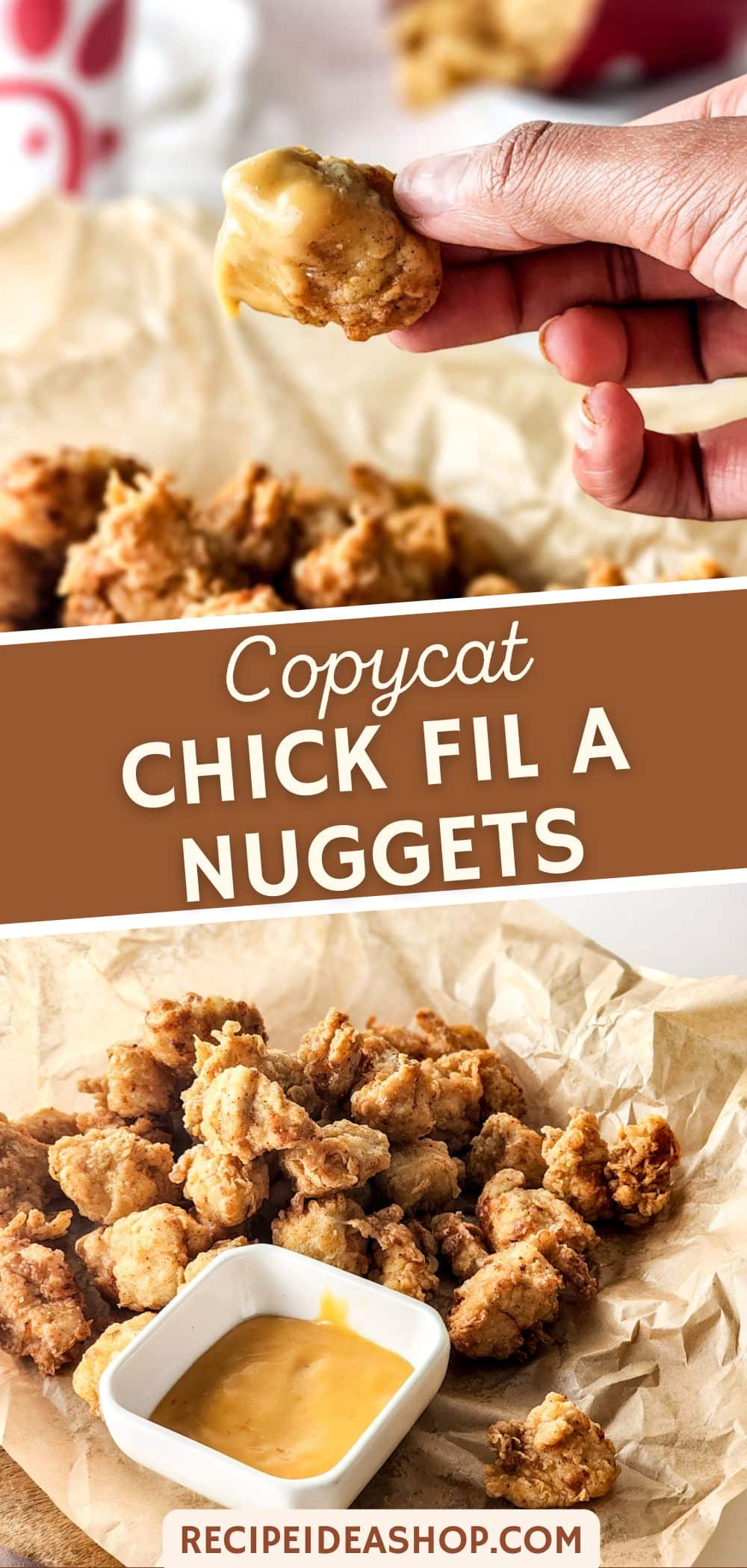 chick fil a nuggets collage with text overlay