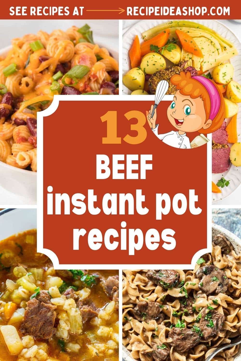 4 image collage beef instant pot recipes
