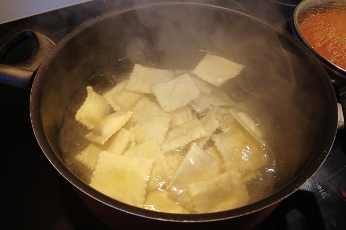 cooking ravioli