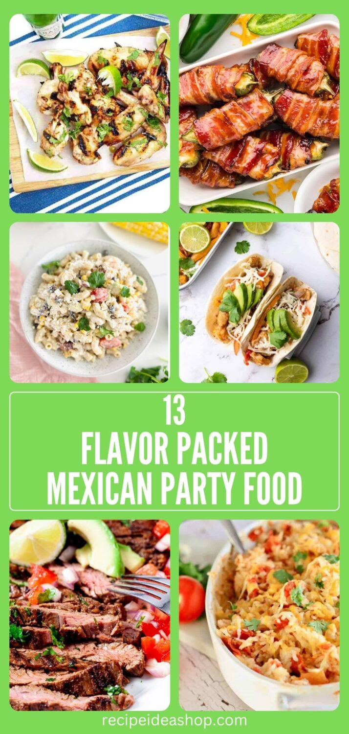 6 image collage Mexican Food Party Bar with text