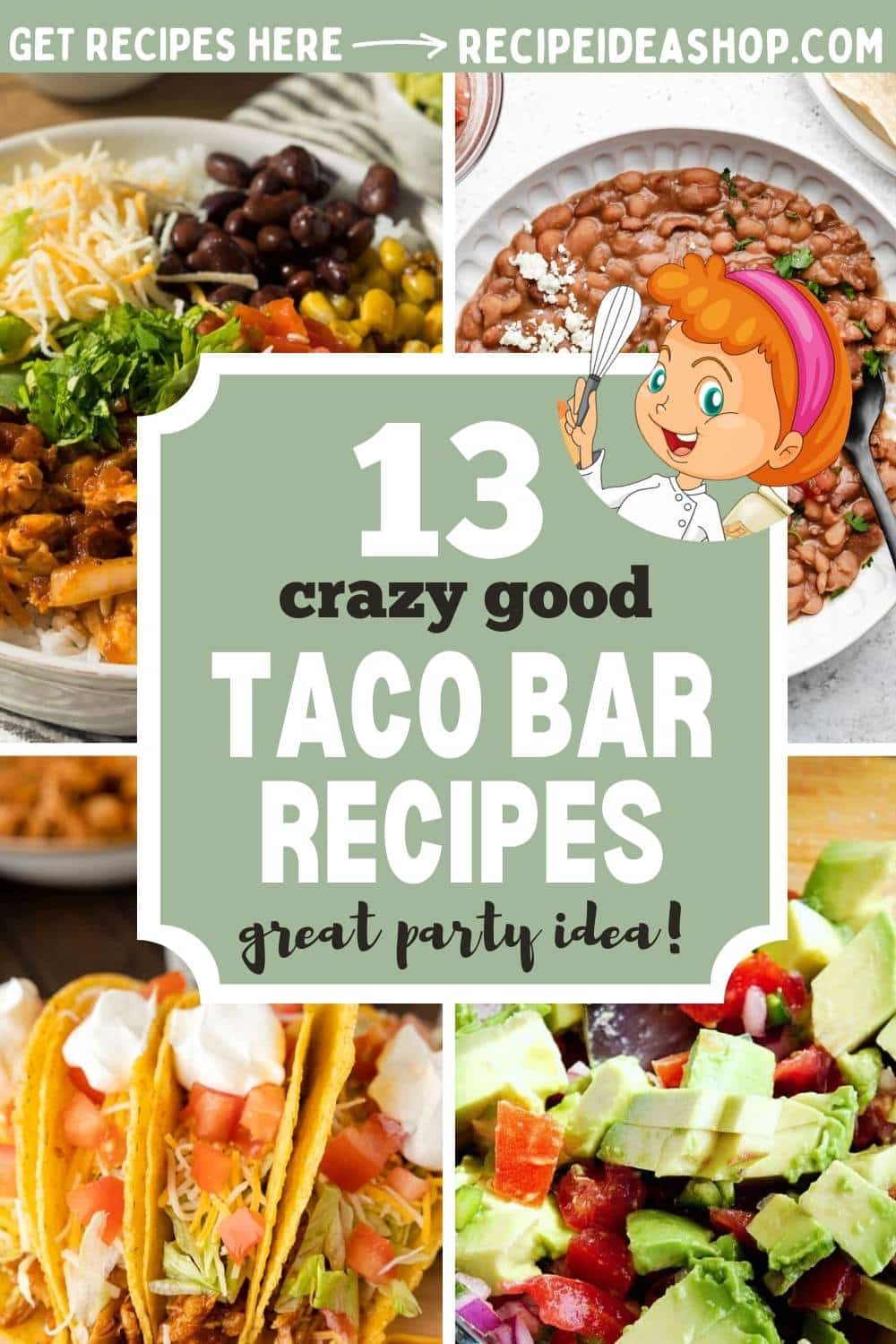 4 image collage taco bar recipes