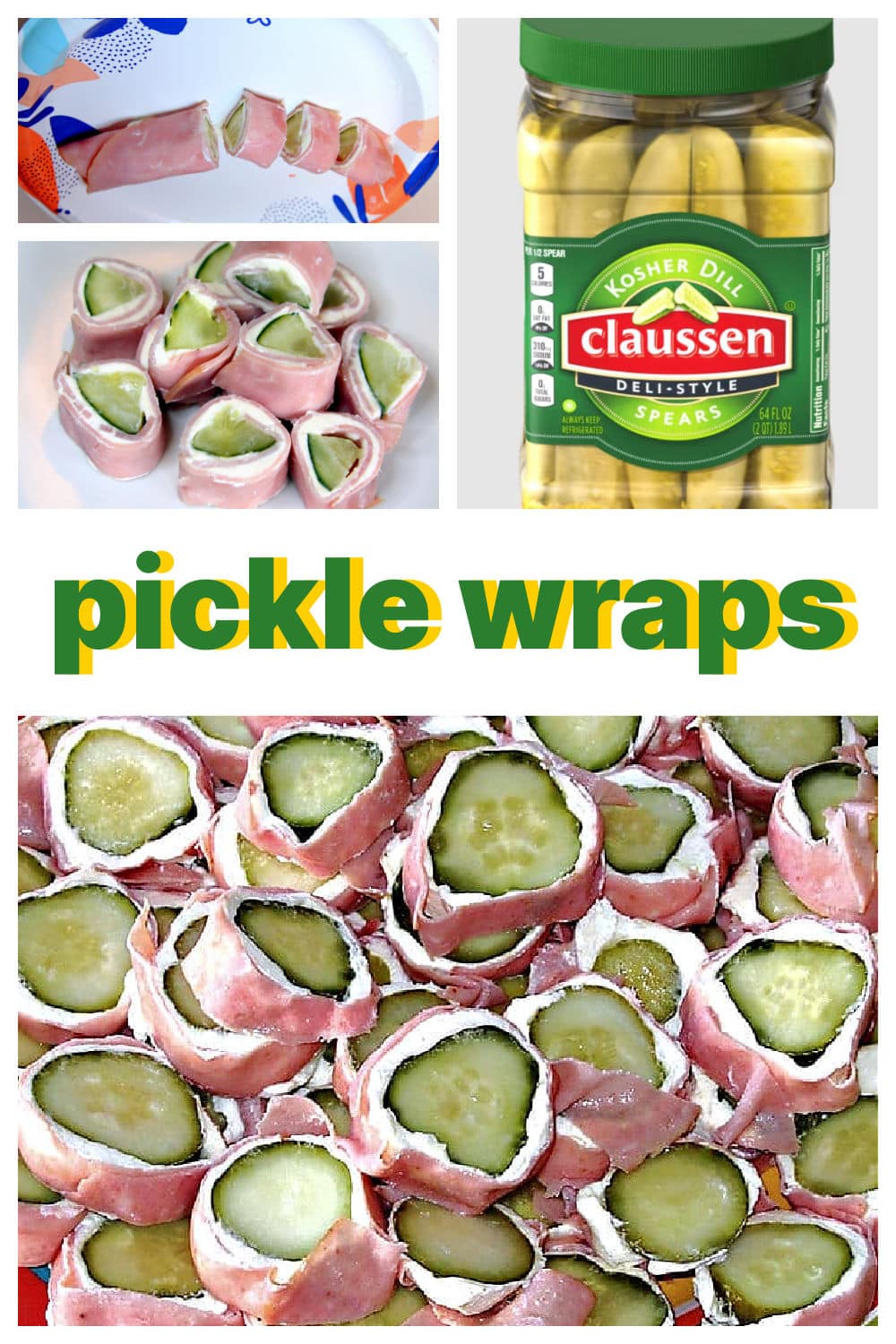 These easy dill pickle rollups (a.k.a. pickle wraps) are the ultimate no-bake party appetizer! Made with pickles, cream cheese, and ham or dried beef, they’re simple to put together and always a crowd favorite.