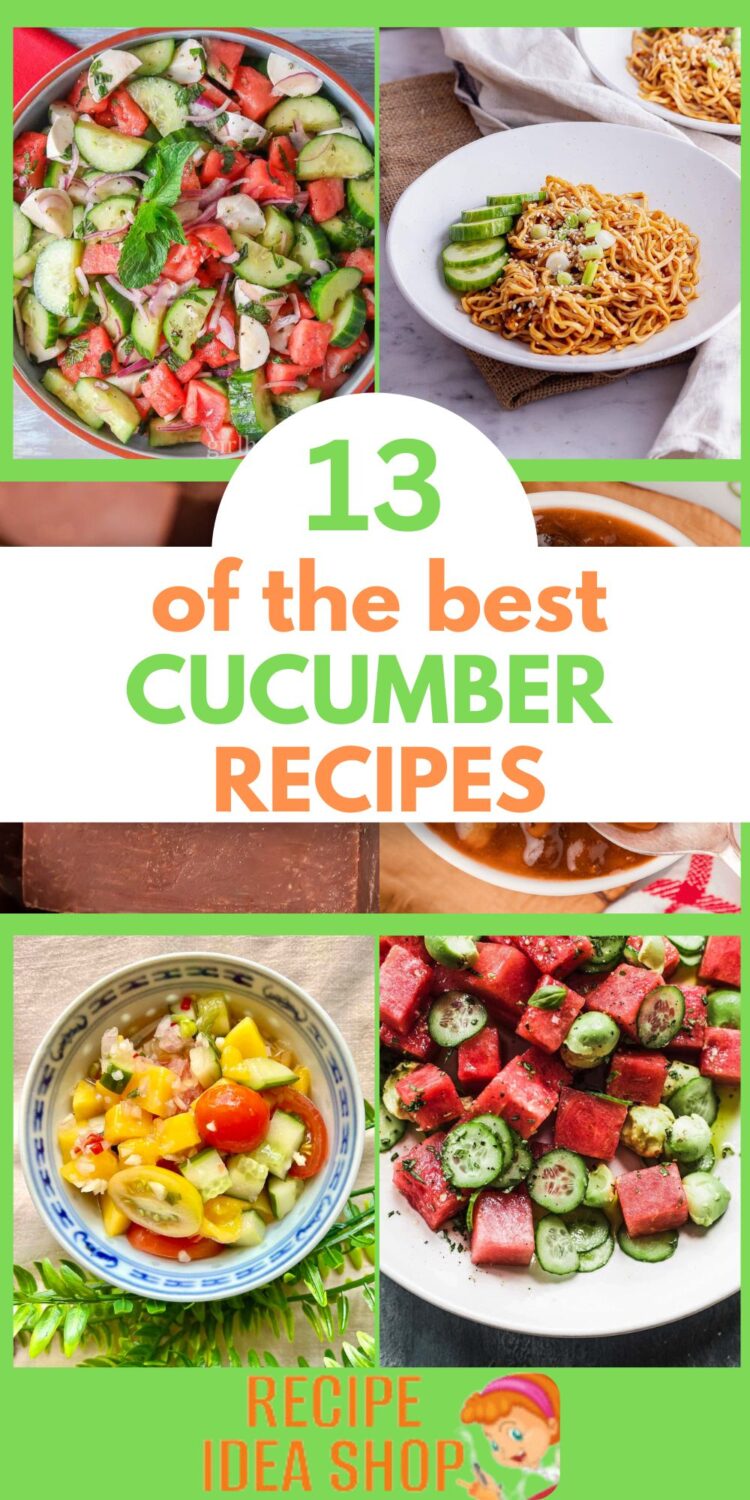 4 image collage cucumber recipes with text